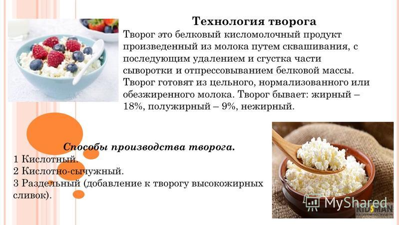 Схема приготовления творога