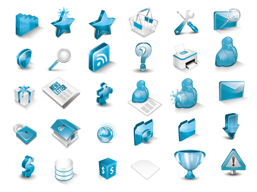 Иконки для презентации синие