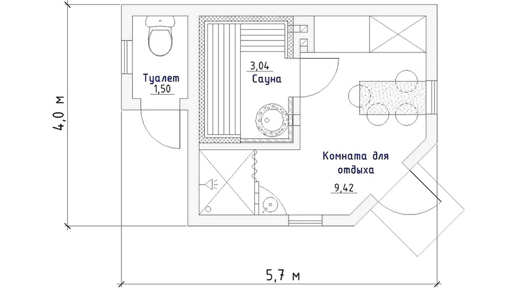 Сауна в доме проект планировки 2 на 2