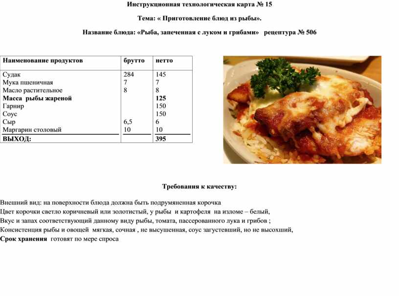 Технологическая карта паштет из говяжьей печени