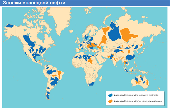 Карта нефтяных месторождений мира