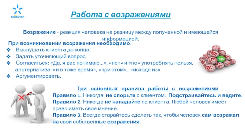 Схема работы с возражениями клиентов турфирмы при продаже турпродукта