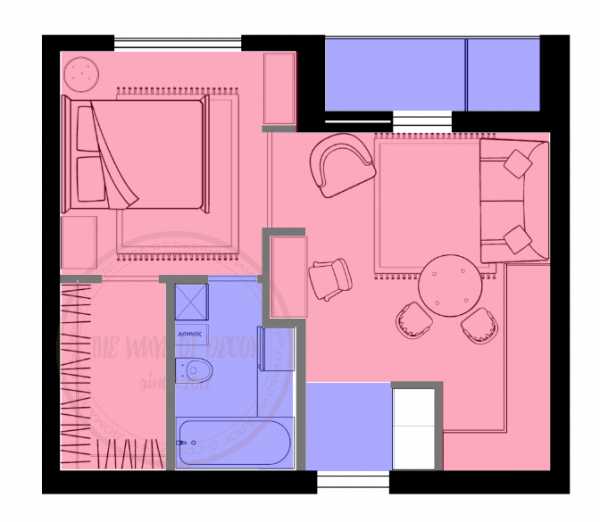 План расстановки мебели цветной